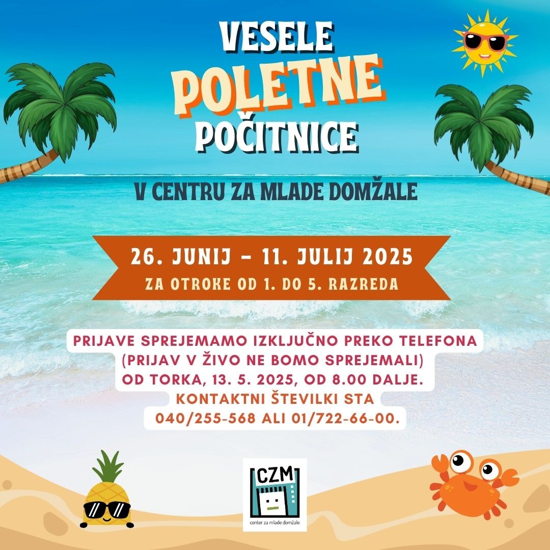 Vesele poletne počitnice v CZM - začetek zbiranja prijav!